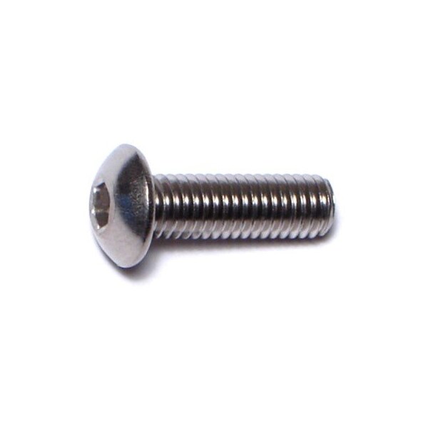Midwest Fastener M5-0.80 Socket Head Cap Screw, Button-Head, Plain Stainless Steel, 16 mm Length, 10 PK 75563 - main